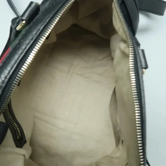 GUCCI Boston Black Leather Satchel 697-021225 - Picture 10 of 12